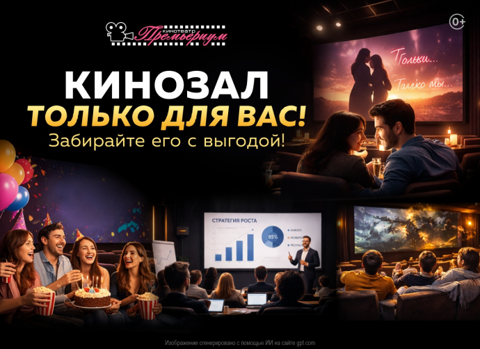 Скидка на аренду  кинозала